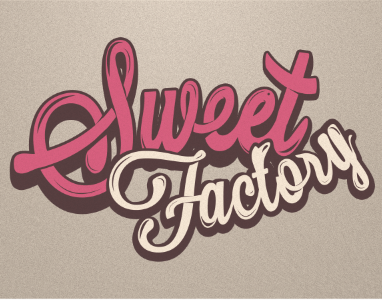 Sweet factory bake bakery brand branding candy chocolat cupcake cupcakes design factory new study sweet type typography