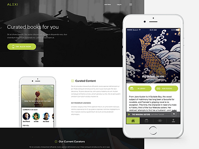 Alexi - Home app application books dashboard design home interface read responsive user web website
