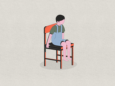 Kid on a Chair animation chair character dots illustration kid motion motion design parallel studio sit texture