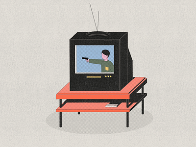TV - life in vertical animation gun illustration parallel studio television tv