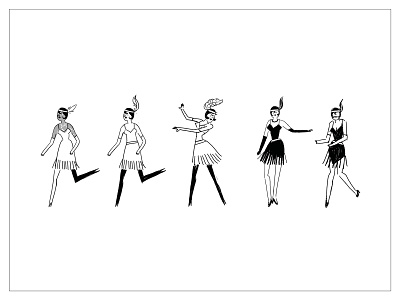 Dancer - Hennessy - Sketch animation charleston dance dancer drawing hennessy illustration motion oldies parallel studio sketches vintage