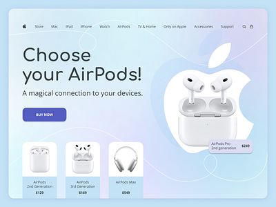 Airpods design ui ux web design website
