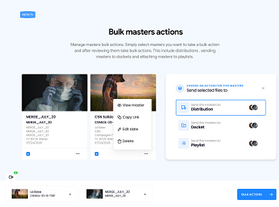 Add items for bulk actions bulk masters menu modal mstr select