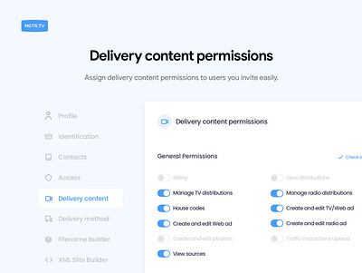 Content Permissions checkbox permissions switch web design