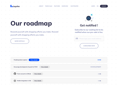 Loycha Roadmap cryptocurrency roadmap ui