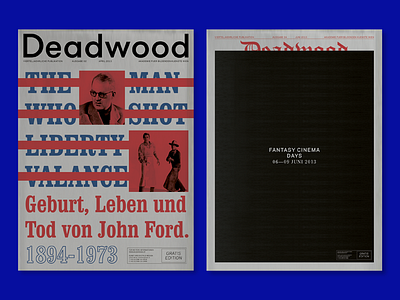 Deadwood Newspapers cinema color colors design editorial editorial design newspaper red typography