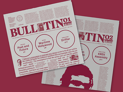 Number6 Bulletins bulletin cinema color colors design editorial editorial design newspaper red typography