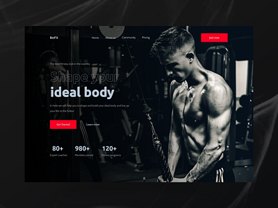 Fitness Web Header fitness fitness header design header design hero section ui design