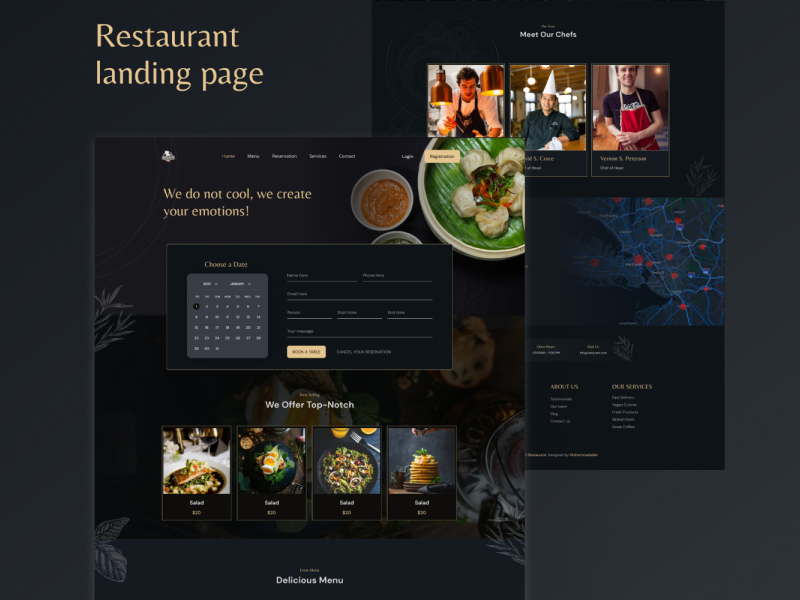 Restaurant landing page by Muhammadullah Alam on Dribbble