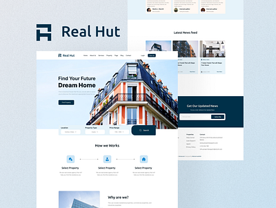 Real Estate UI Design landing page design digital hero section figma figma design fitness header design hero section landing page real estate ui ui design uiux website website design