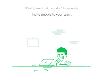 Invite people to your team! alone bored branding design illustration lonely monoline sad vector