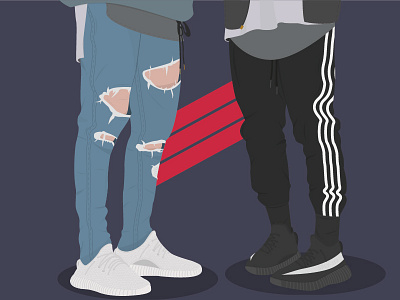 HYPEBEAST V2 🔥 adidas blue denim expensive fashion gang hype hypebeast red sneakers yeezy young