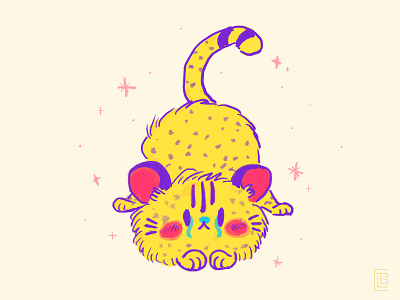 Pounce cheetah cute doodle illustration kawaii