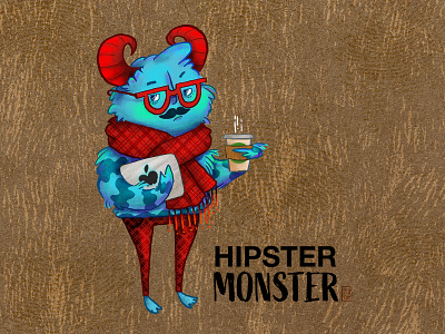Hipster Monster character design character illustration digital painting hipster illustration monster redraw