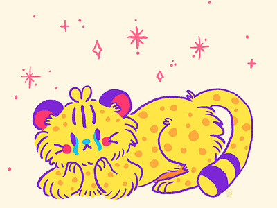 Cheetah Rebound character design cheetah cute digital painting doodle illustration kawaii picture book