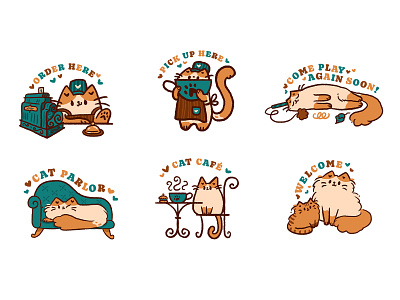 Tiny Cat Café Illustrated Icons