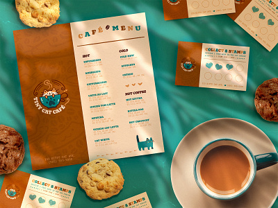 Tiny Cat Café Menu and Loyalty Card