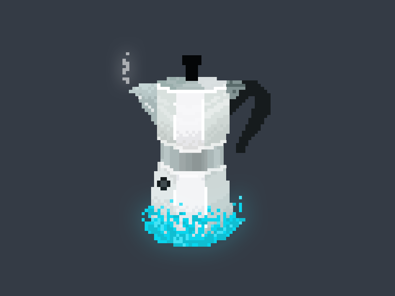 Pixel Moka Pot animation caffeine coffee fire gif hipster pixel secret dalek yum