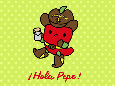¡Hola Pepe! for Lil' Barbs burrito cute food hello illustration kawaii kitty mexican pepe pepper restaurant southwest