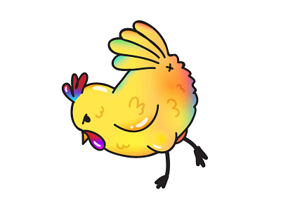 What's Up? bird chicken cluck color dad funny illustration joke pun rainbow shiny