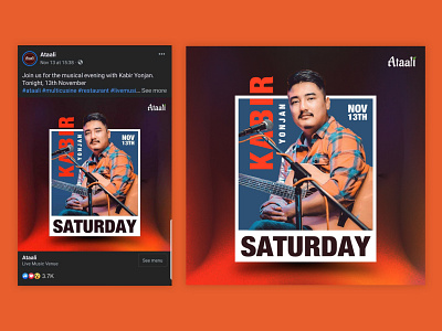 Restaurant | Live Music | Singer | Social Media Post Design