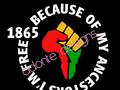 Because Of My Ancestors I'm Free 1965 Svg Png, Juneteenth