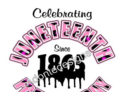 Celebrating Juneteenth Pink Leopard Print With Dripping 1865 Png