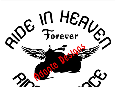 Ride In Heaven Ride In Peace Memorial Biker,Biker with Wings SVG