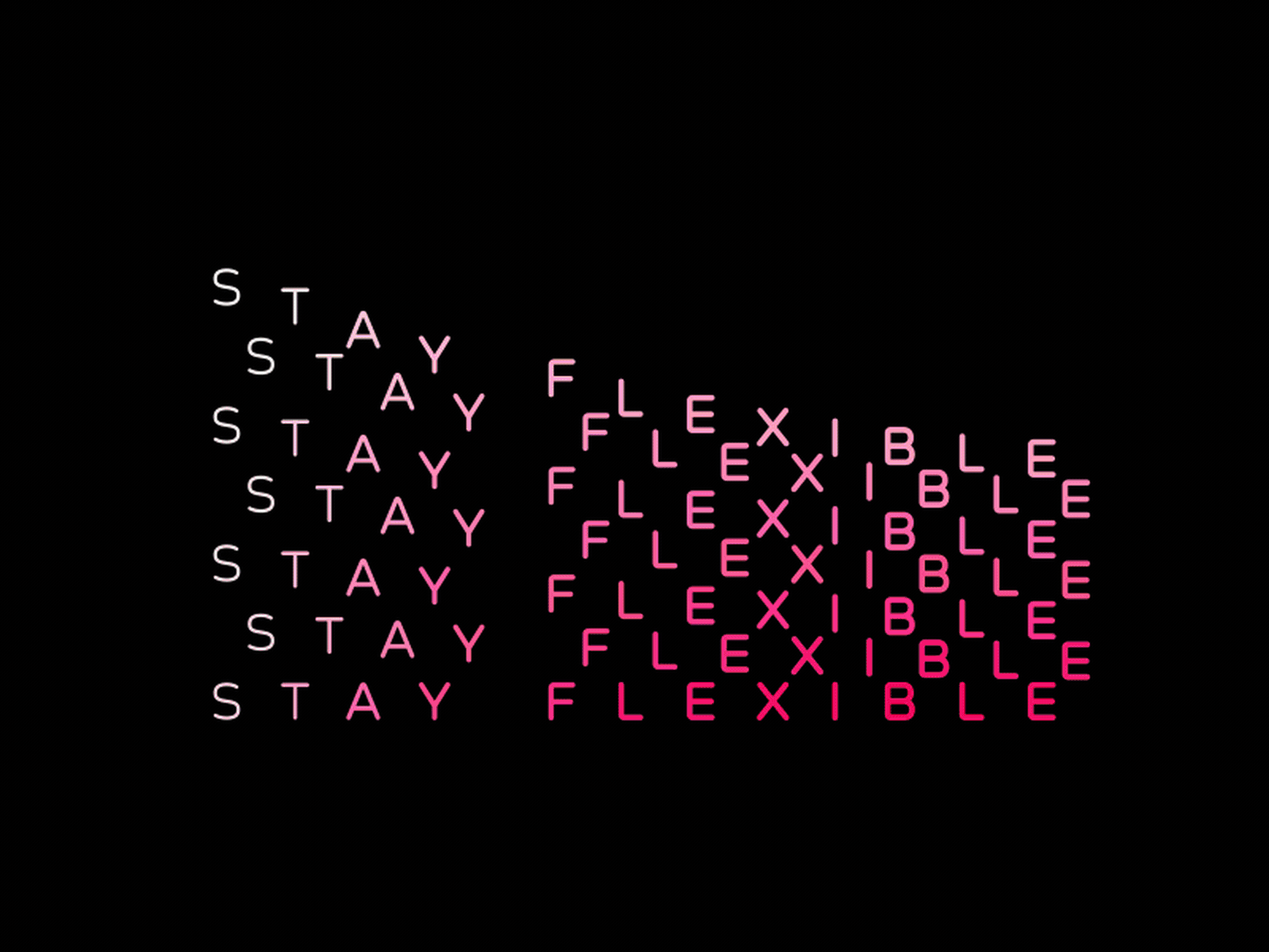 Stay Flexible - Prota after effects animated animation animography flexible font kinetic motion type typeface typography