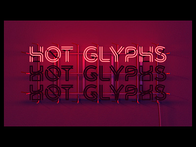 Radiate - Hot Glyphs after effects animated animography font kinetic loop motion neon type typeface typography