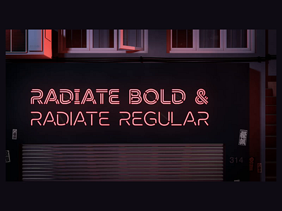 Radiate - Storefront after effects animated animography font kinetic loop motion neon type typeface typography