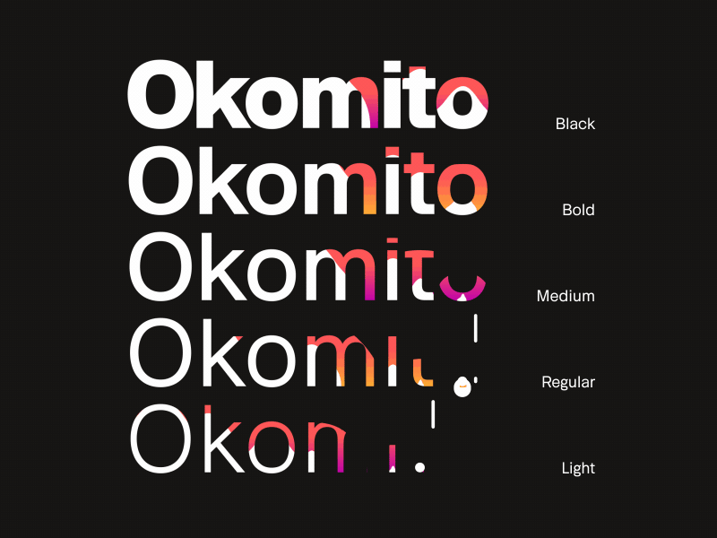 Okomito - 9 Styles after effects animated animography font gif kinetic loop type typeface typography