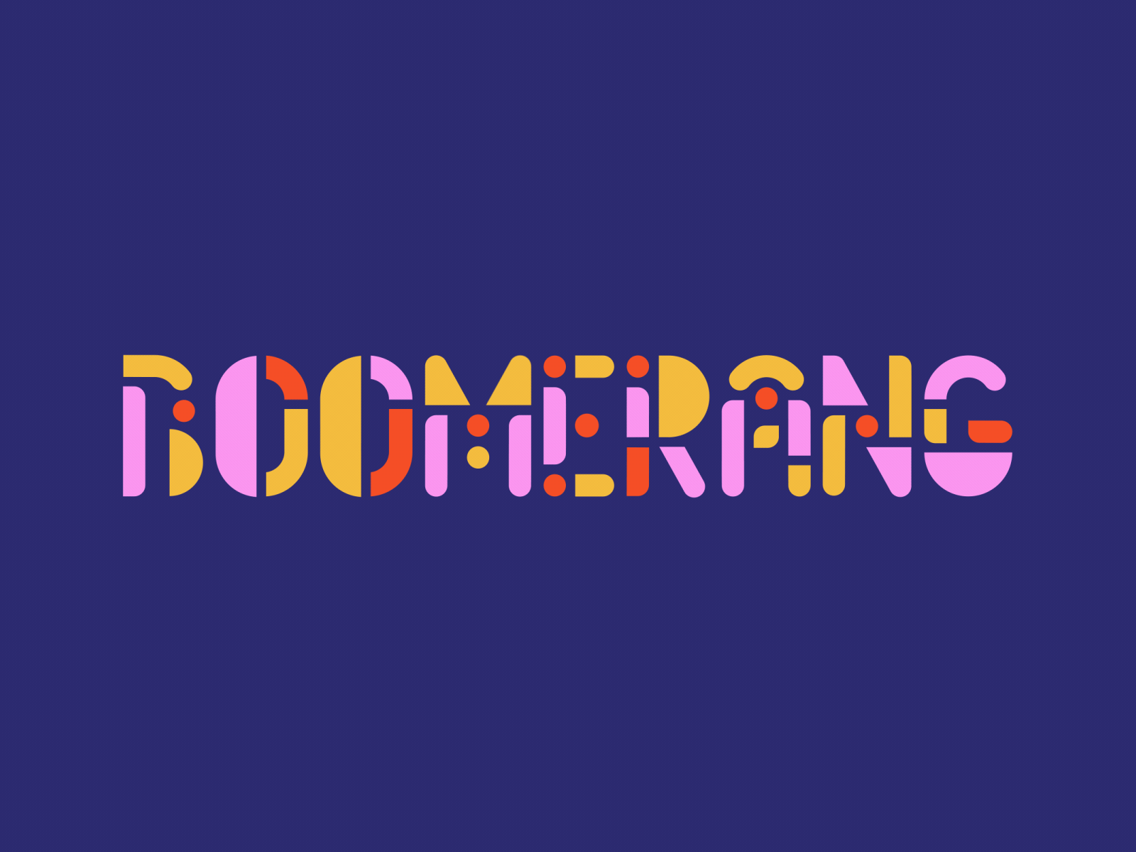 Boomerang - Animated Typeface after effects animated animography font kinetic loop motion type typeface typography