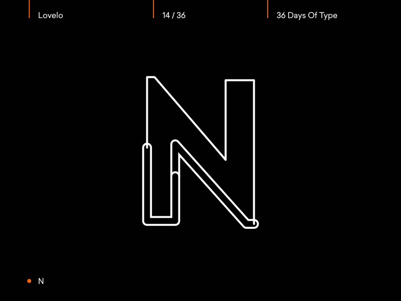 Day 14/36 - N 36days n 36daysoftype after effects animated animation animography font gif kinetic loop lovelo motion type typeface typography