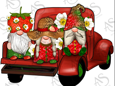 Strawberry Truck Png Sublimation Design