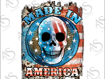 Made in America Skull Png, American Skull Png