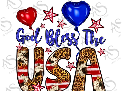 God Bless The Usa Png Sublimation Design