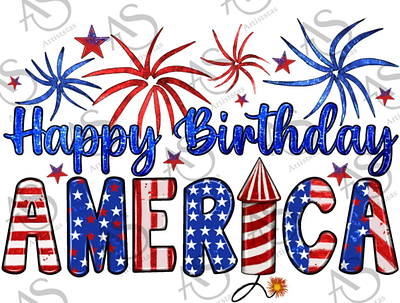 Happy Birthday America Png, 4th Of July Png 3d animation app branding design graphic design illustration logo ui vector