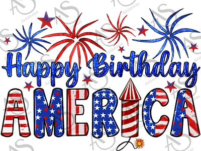 Happy Birthday America Png, 4th Of July Png