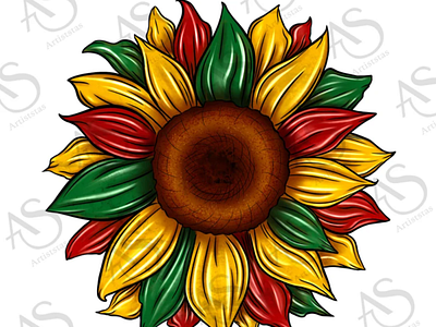 Juneteenth Sunflower Png Sublimation Design