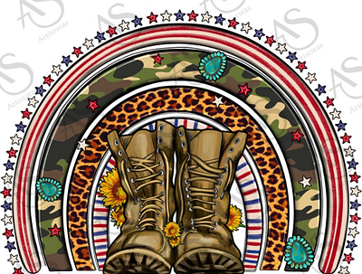Soldier Boots Camouflage Rainbow Png Sublimation 3d animation app branding design graphic design illustration logo ui vector