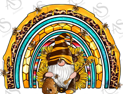 Western Gnome with Sunflowers Rainbow Png 3d animation app branding design graphic design illustration logo
