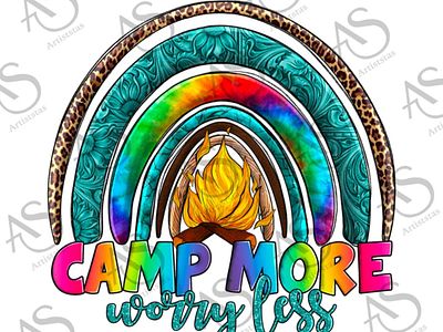 Camp More Worry Less Rainbow Png