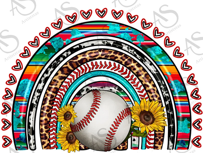 Baseball Rainbow Png Sublimation Design 3d animation app branding design graphic design illustration logo ui vector