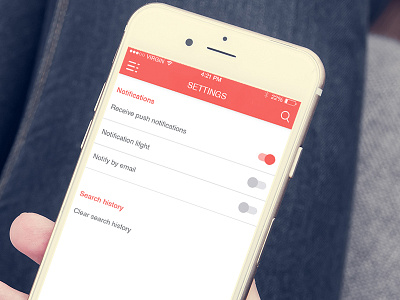 Setting Screen app design flat free freebie gif ios iphone modern profile psd screen