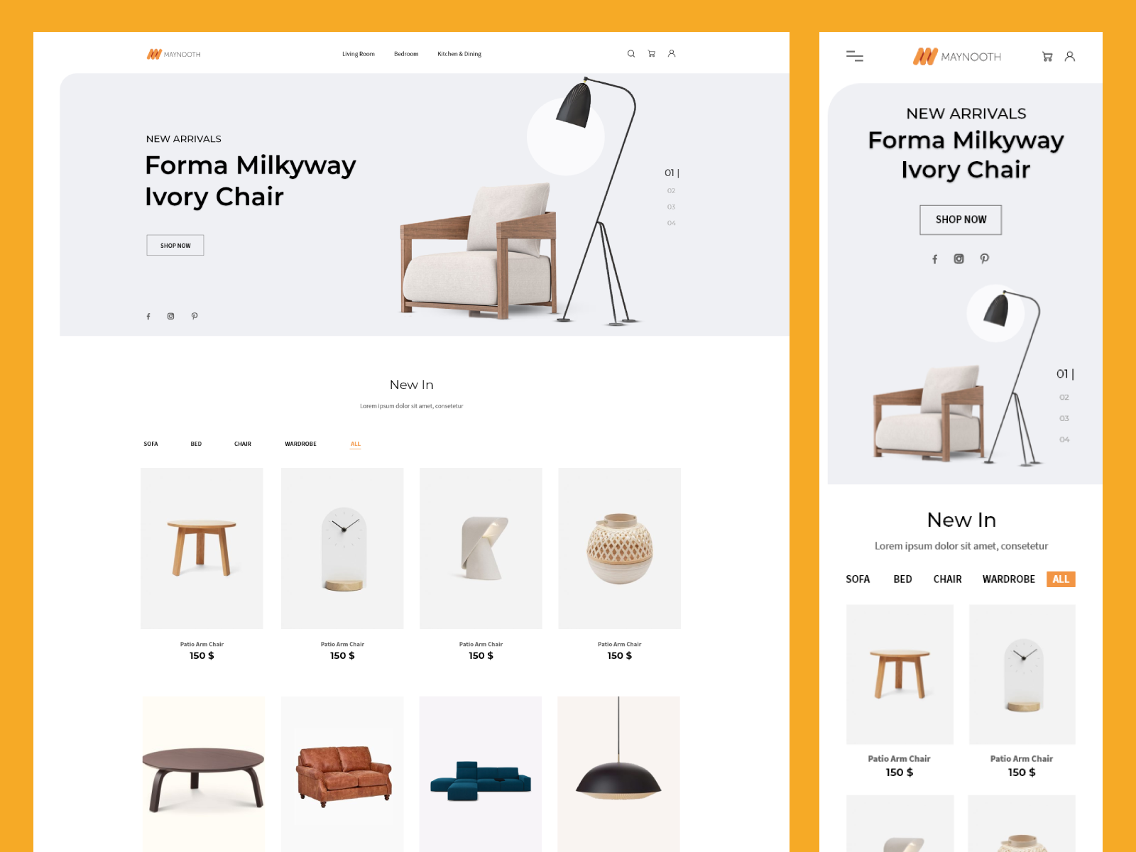 Furniture site by Mizanur Rahman on Dribbble