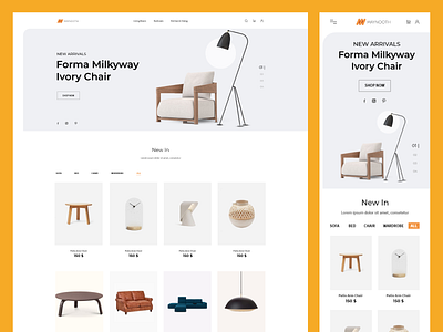 Furniture eCommerce Website creative design ecommerce furniture landing page most recent popular trendy trendy design ui uiux ux website
