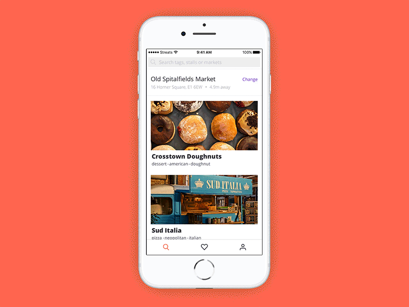 Designing a street food app app ios london orange street food