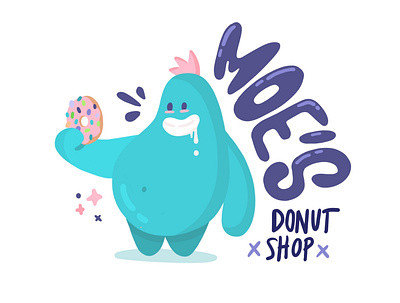 Moe's Donut Shop donut donut shop donuts flat illustration