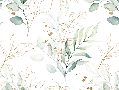 Floral, Botanical Watercolor Pattern graphic design pattern